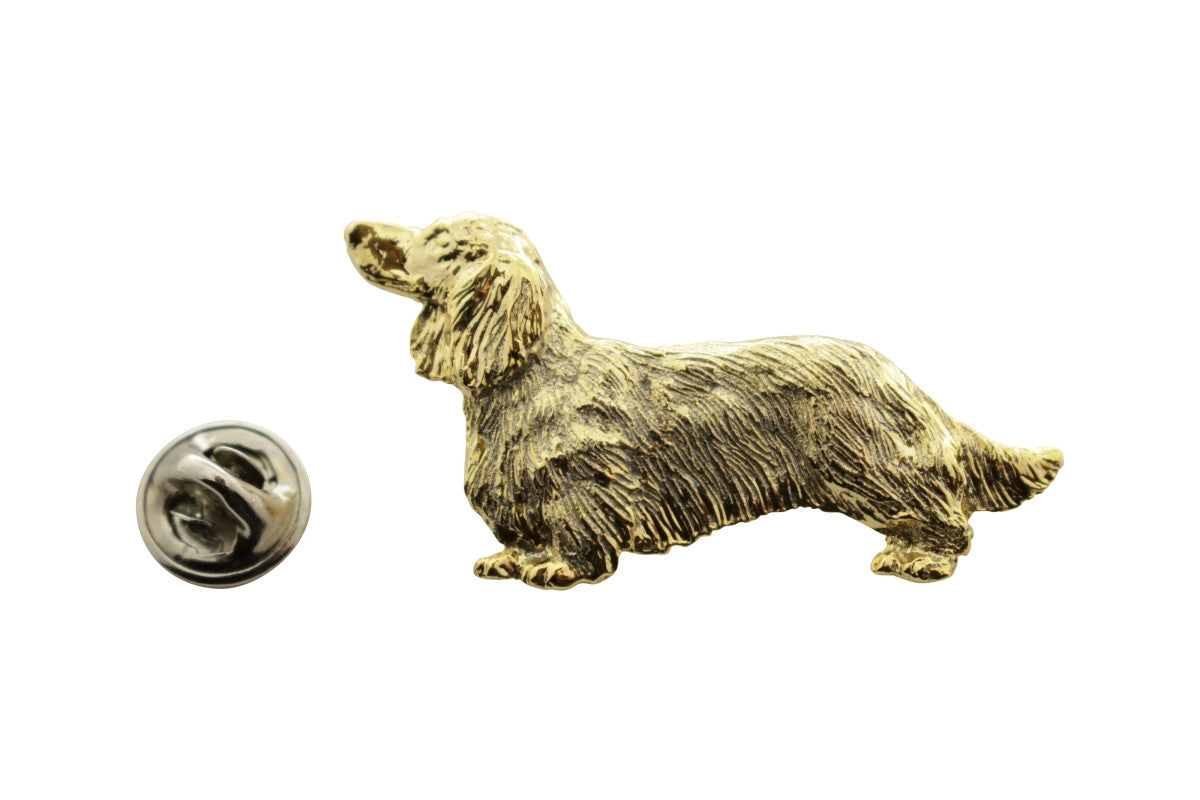 Long Haired Dachshund Pin ~ 24K Gold ~ Lapel Pin ~ 24K Gold Lapel Pin ~ Sarah's Treats & Treasures